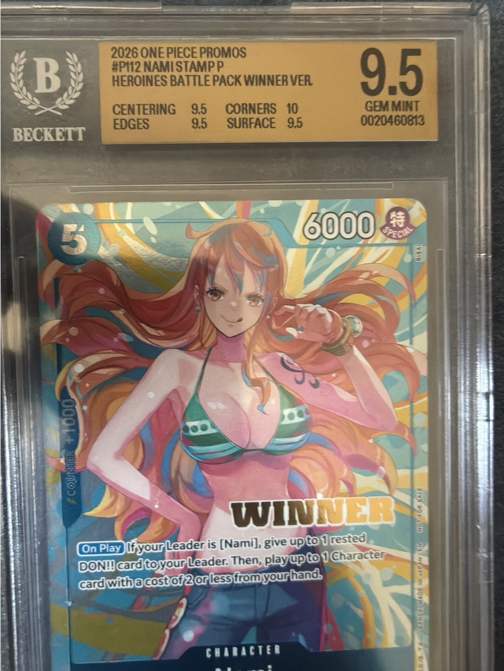 Onepiece Nami Bikini Artwork Card — Green, Aqua, Pink